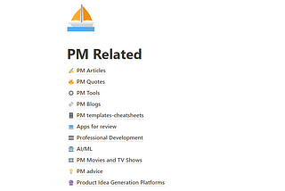 Excessive list of resources for Product Managers