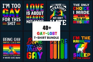 Gay LGBT Pride T Shirt Design Bundle