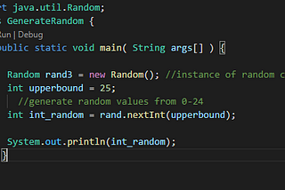 Random Code Generator || Java
