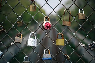 Love locks on a bridge