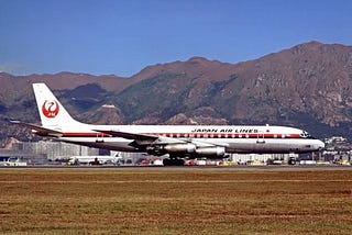 JAL McDonnell Douglas DC-8 on a runway