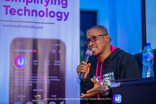 Sam-Ayo giving a talk on Artificial Intelligence at Ehingbeti summit, Lagos, Nigeria