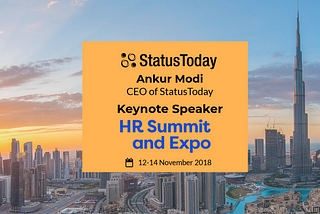 StatusToday heads to Dubai for keynote speech at HR Summit & Expo 2018