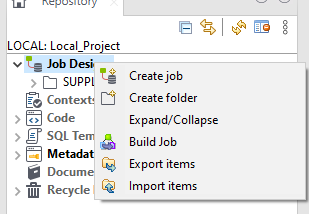 Talend: Job & Context