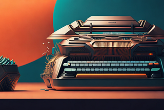 An impossible retro futuristic typewriter