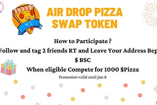 Air Drop Pizza Swap Token !