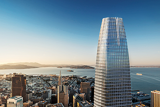 A rendered illustration of the new Salesforce Tower in San Francisco