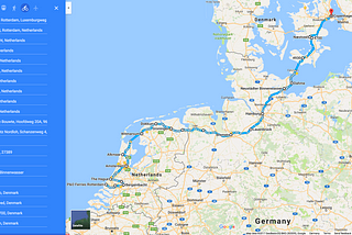 Bike touring and camping from Rotterdam, Holland to Copenhagen, Denmark