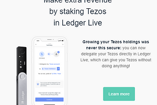 Staking Tezos on Ledger Live — Passive income on XTZ