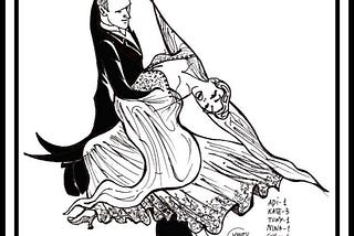 Ballroom Dance Drawings With Hidden Names (Al Hirschfeld Style) — 2023 Collection