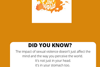 THE IMPACT OF SEXUAL VIOLENCE ON PHYSICAL HEALTH. Day 15.