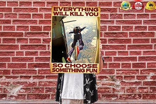 HOT Skydivers everything will kill you so choose something fun poster