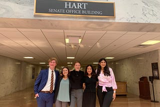 The Youth Steering Committee before lobbying meetings in the Senate Hart building.