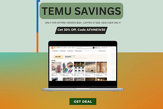 Exclusive deal for new users: Save 30% on Temu orders over $39!