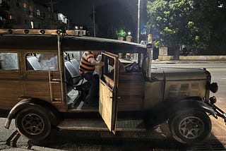 An antique car tax in Havana, Cuba