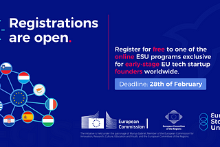 Join the ESU startup programs exclusively for tech founders across the EU. The deadline is close!