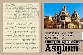 Blue skies in Rome with a handwritten letter from the pension Suite Dal Conte.