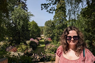 Author in garden