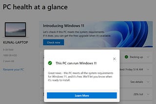 check if your PC is compatible with Windows 11
