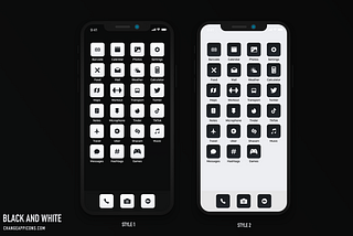 Black and White App Icon Pack for iPhone and iPad