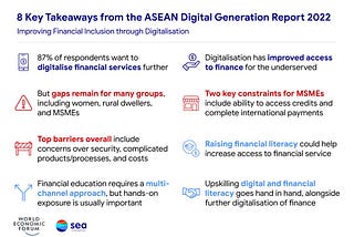 8 Key takeaways from the ASEAN Digital Generation Report 2022, which discussed how to improve financial inclusion through digitalisation