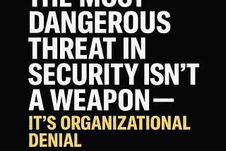 The Most Dangerous Threat in Security Isn’t a Weapon — It’s Organizational Denial.