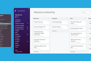 Visualize your Slack work with Pingpad Boards
