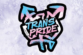 The words “Trans Pride” displayed in front of a transgender symbol which has been modified to include the shape of Australia.