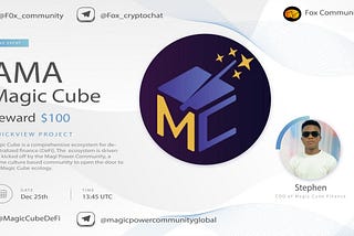 We’re pleased to announce our next #AMA with #MagicCube on 25th December at 13:45 UTC