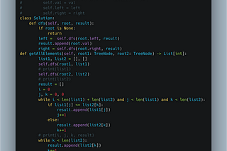 Leetcode: 1305. All Elements in Two Binary Search Trees