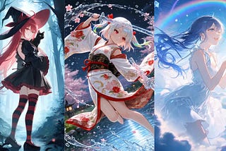 Anime images generated with PixAI