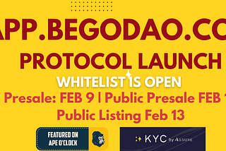 Announcing BEGOIKODAO Presale, & Whitelist details