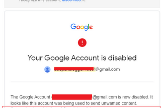 How Sending an Email to Our Elected Official resulted in Gmail disabling my account