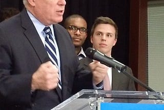 Gov. Pat Quinn talks about MAP grants at DePaul University. (Photo/Bob Smith)