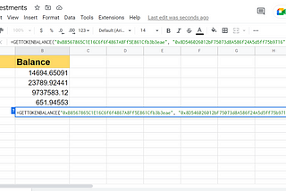 How to get a wallet’s Token Balance inside Google Sheets