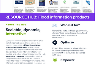This one documentdescribes the capabilities and potential use cases and users of the Flood Information Products Resource Hub