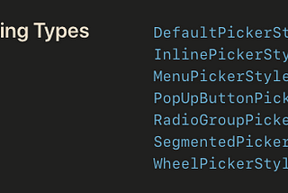 SwiftUI 2.0 Picker styles UI comparison