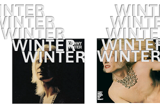 Two album covers with the word “WINTER” repeated and superimposed over both covers.