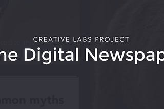 Project: Redesigning the Digital Newspaper