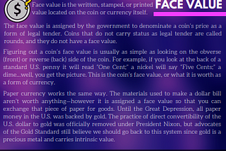 Differences Between a Coin’s Face Value and Actual Worth