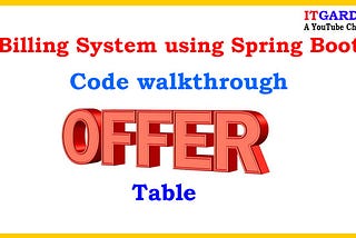 Code Walkthrough of Offer and Category Table