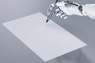 Image of robotic hand writing on a piece of paper