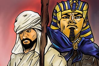 God the Programmer: Chapter 32. Moses preparing for battle against Ramesses. A comic reimagining of the 10 Plagues.