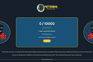 NFTs Yetoshi Wakanda Club Já Está Disponível Para Compra na Testnet do Polygon — Mumbai