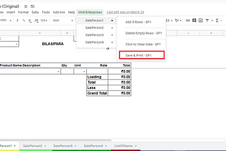 Google Sheets — How to set up Direct Printing from the click of a Button or from a Custom Menu item