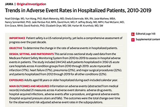 New Federal Study Evaluates the Safety of US Hospitals and the Answer Is…