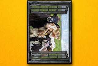 HOT Cow 3d window poster