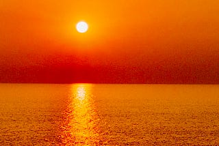 Sunset on water.