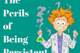 A frazzled girl after a failed experiment, white lab coat and glass flask in her right hand and a test tube in her left hand