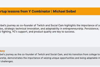 A Snapshot captured from a Youtube video on an interview with Michael Seibel